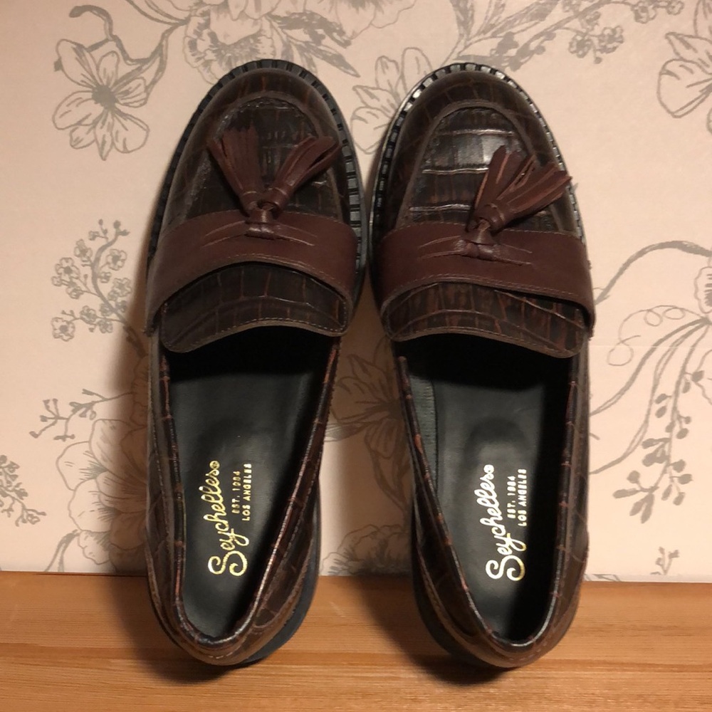 Seychelles pho-snakeskin tassel loafers 7.5